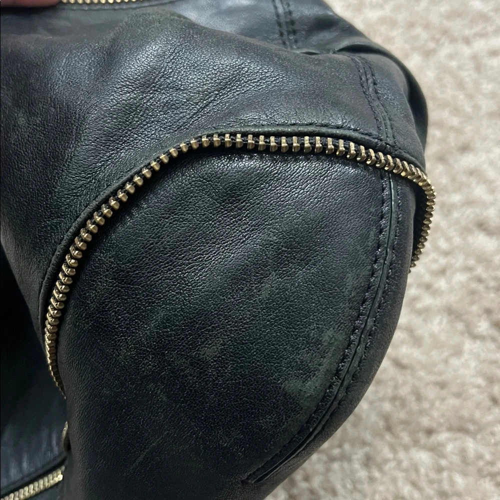 Michael Kors Black Shoulder Bag with Gold Accents